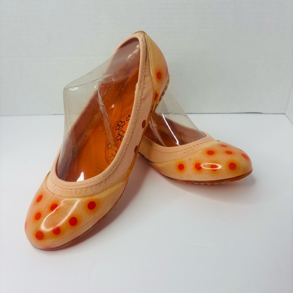 Peach Polka Dot Ballet Flats